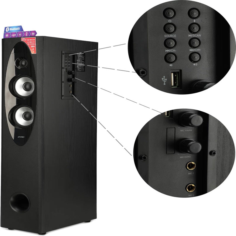 F&D T-60X 220W Bluetooth Tower Speaker-Black