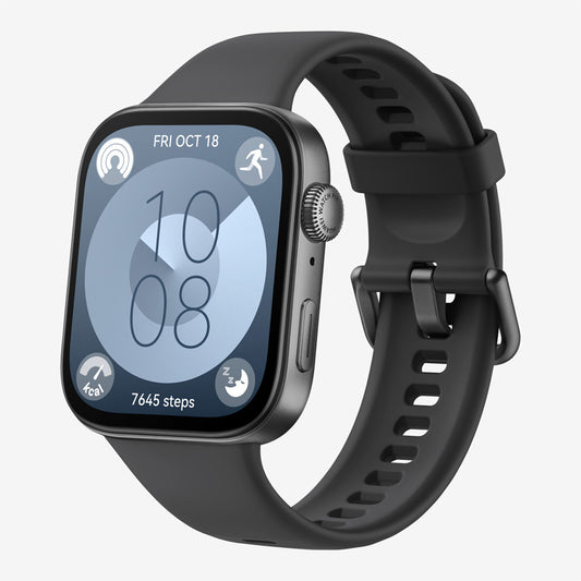 Huawei Watch Fit 3,Aluminum Body,Silicone Strap -Black